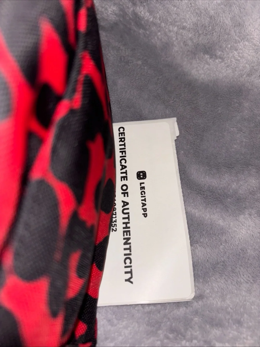 Bottega Veneta Red and Black Leopard Print toiletry pouch with Coa